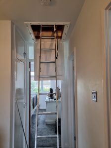 loft hatch open with ladder