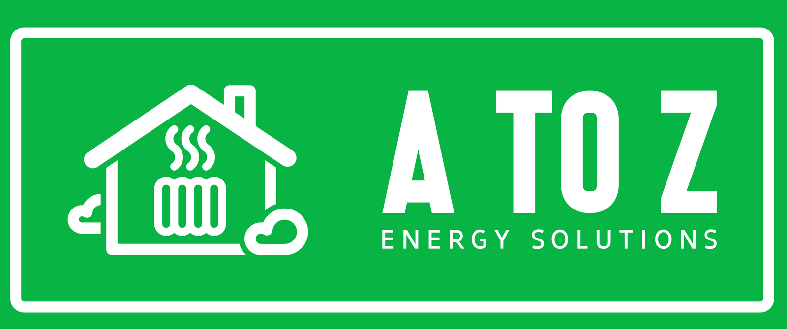 a to z green and white logo rectangular